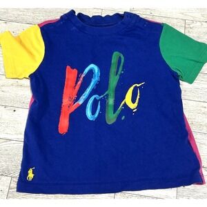 Polo Ralph Lauren Color block Spell out Polo Toddler T-Shirt Size 12 months